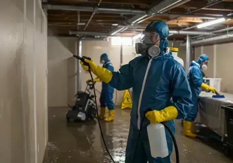 Basement Sanitization and Antimicrobial Treatment process in Germantown Hills, IL