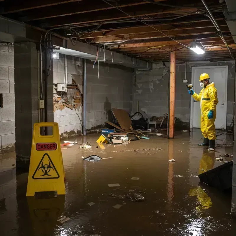 Flooded Basement Electrical Hazard in Germantown Hills, IL Property